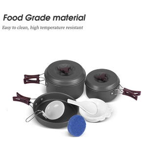 Batterie de cuisine de camping ultralégère en aluminium pour l'extérieur 
