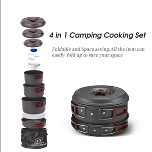 Batterie de cuisine de camping 7 pièces en aluminium pour voiture